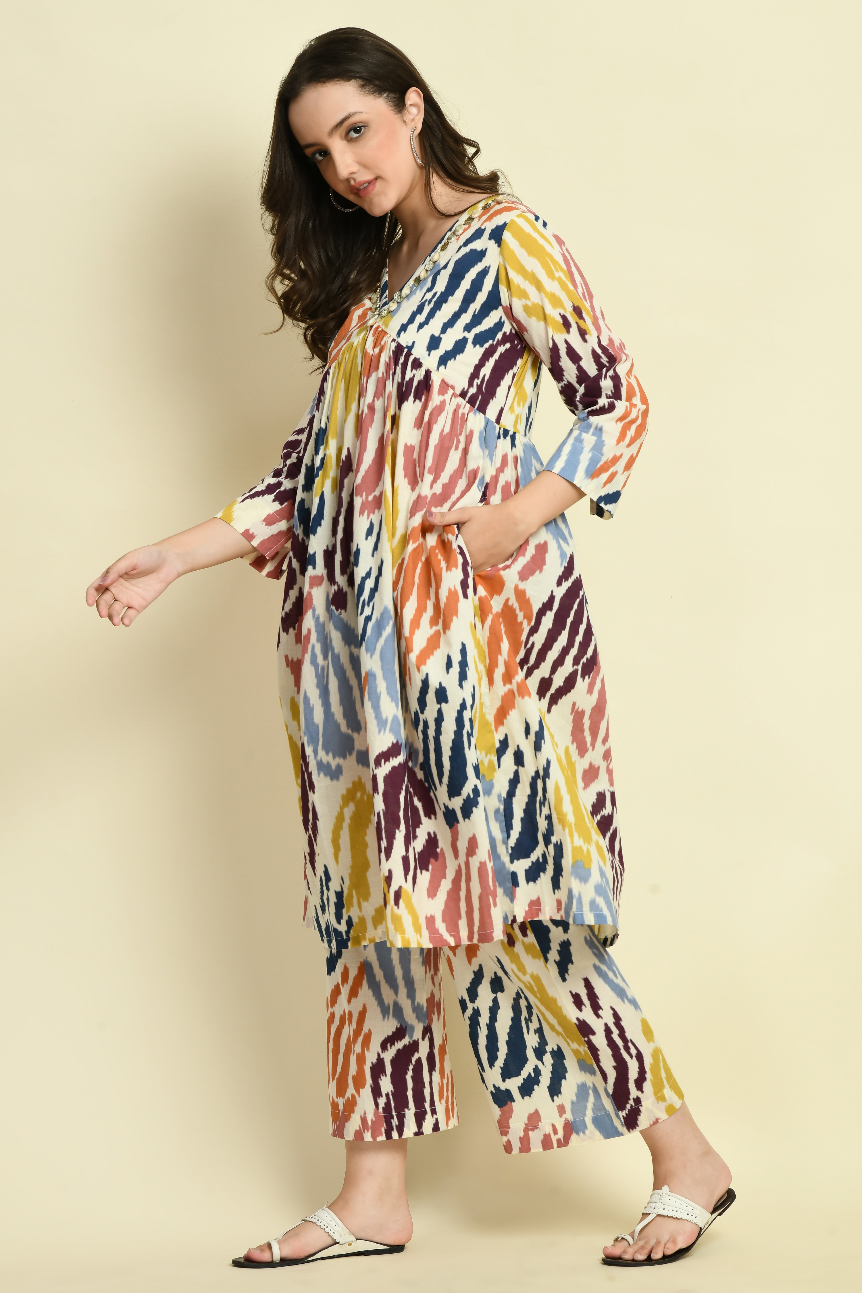 Gather on Yock Kurta Set | Gathered Kurta For Women